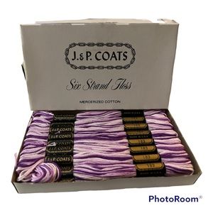 J&P Coats Variegated Floss #183 Shaded Purples Box of 24 Skeins New